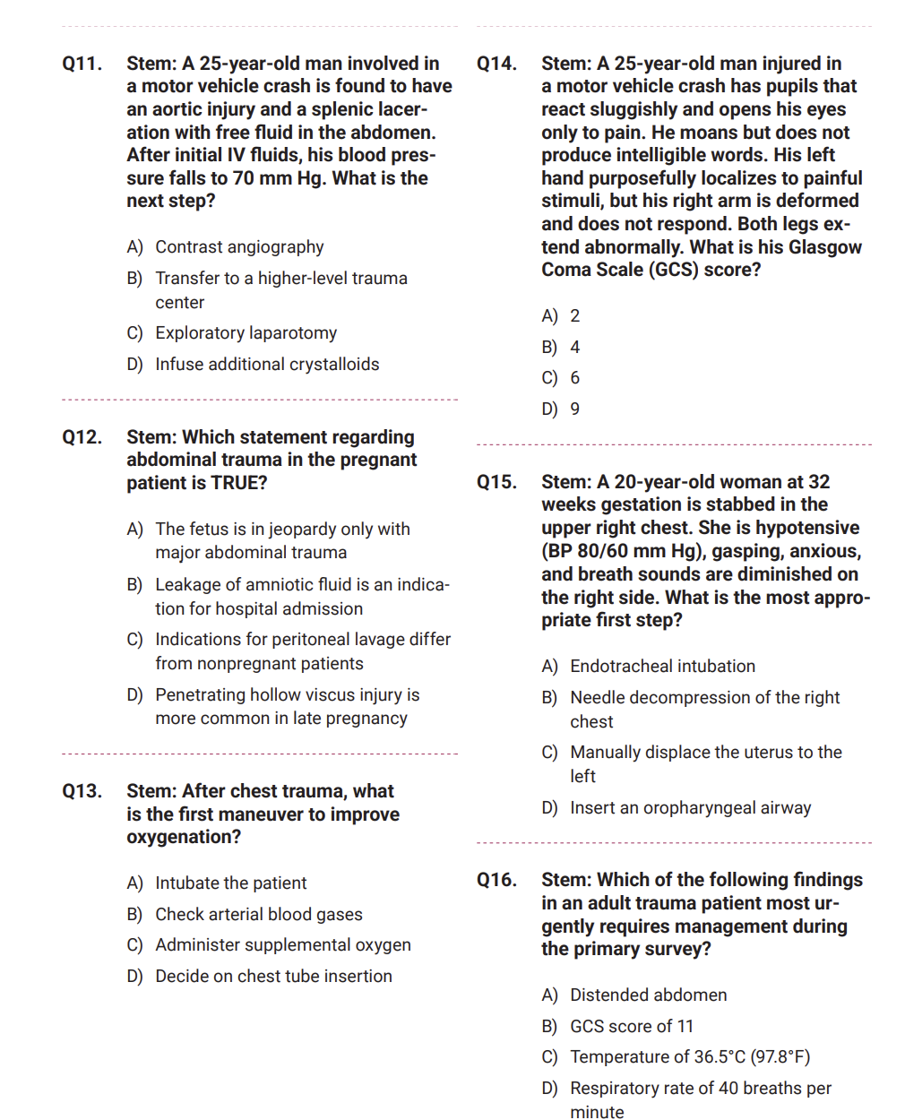 150 Questions for the ATLS Test with Answers & Explanations