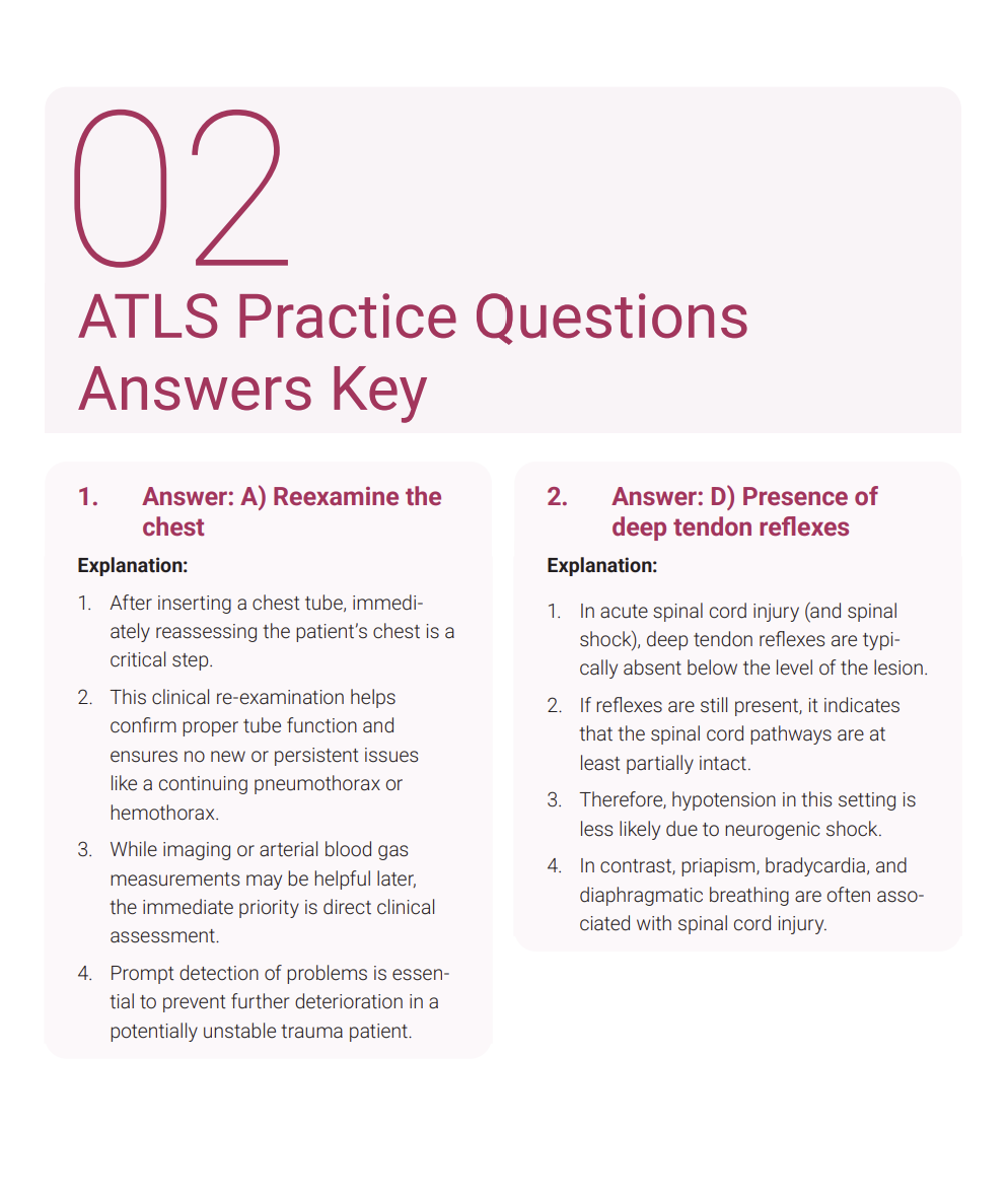 150 Questions for the ATLS Test with Answers & Explanations