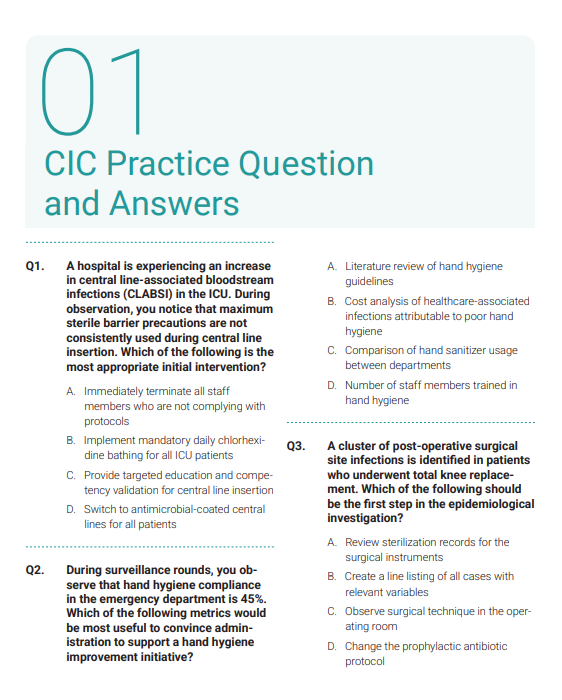 450 Questions for the Certified in Infection Control (CIC) 2024 Exam with Answers & Explanations