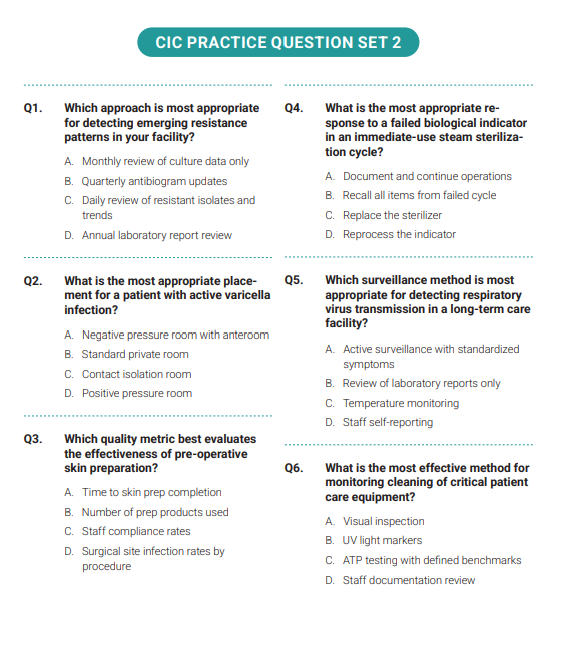 450 Questions for the Certified in Infection Control (CIC) 2024 Exam with Answers & Explanations