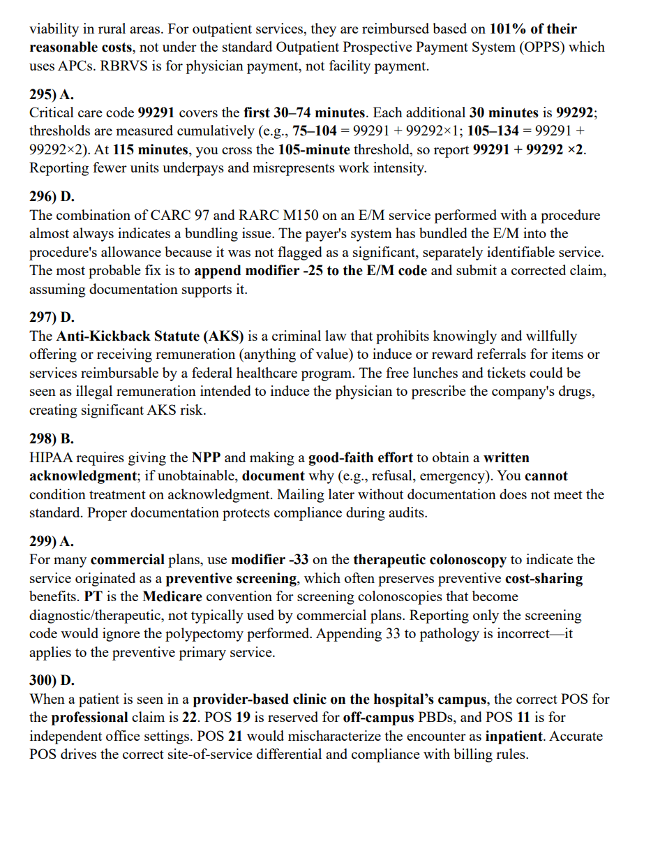 Text document with healthcare-related information on a white background