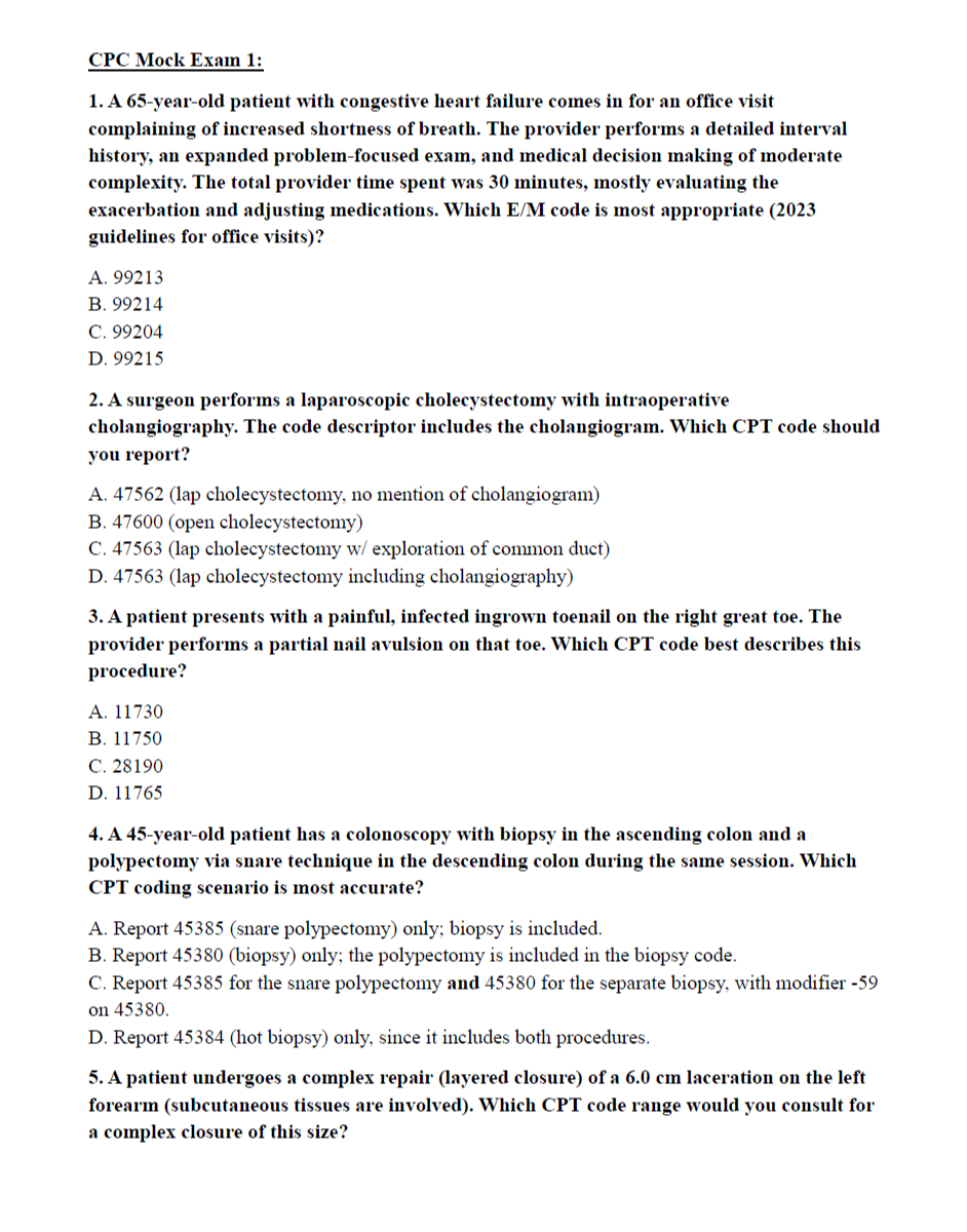 AAPC CPC 2025 Ultimate Exam Study Guide | 267 Pages of Detailed Notes, Mock Exams, Cheat Sheets, & More