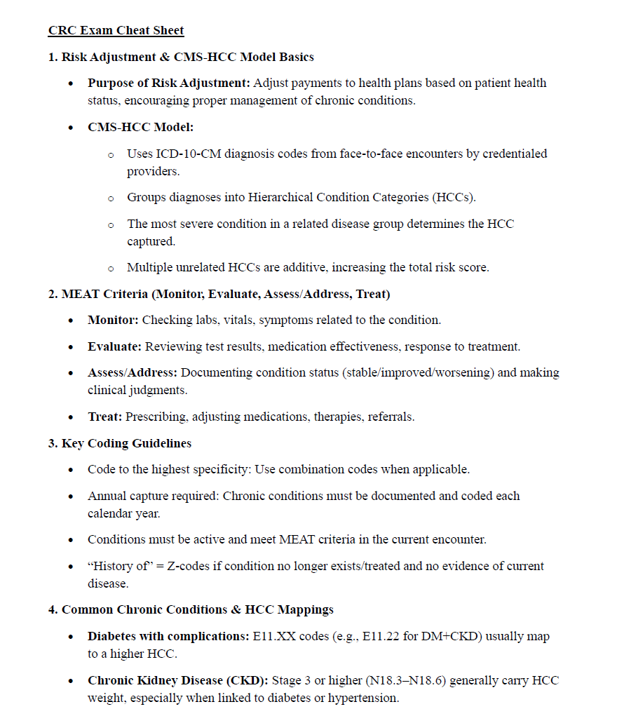 AAPC CRC Exam 2025 Ultimate Study Guide with Mock Exams, Definitions, & Cheat Sheet & More
