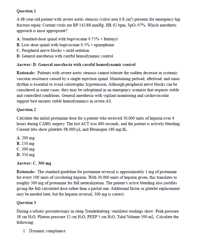 175 Questions for the CRNA 2025 Exam with Answers & Explanations