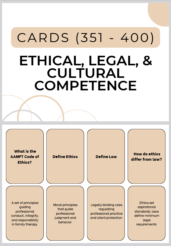 AMFTRB MFT Flashcards: 400 Printable Digital Flashcards for Exam Success