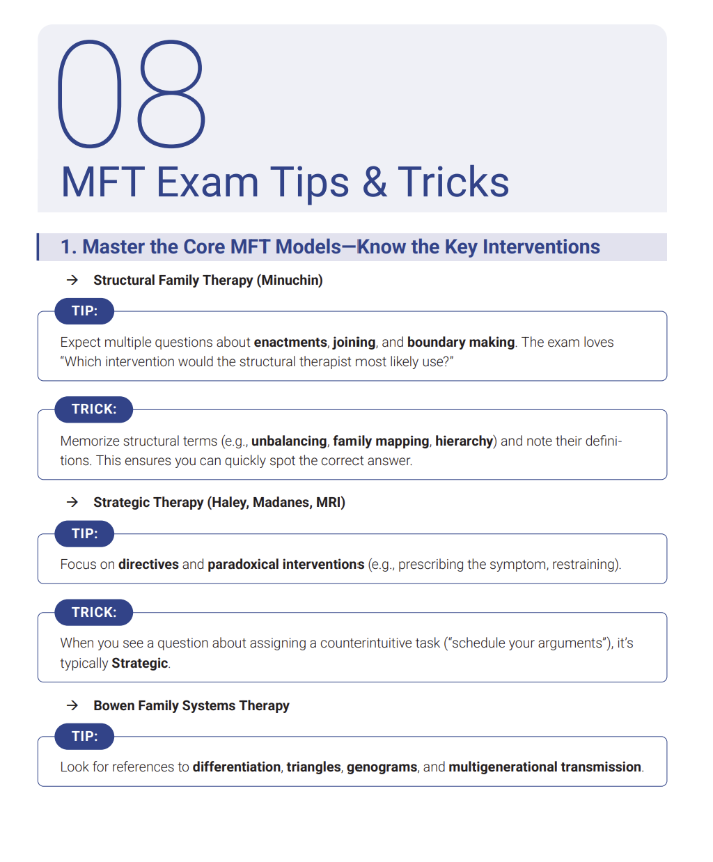 MFT 2025 Study Guide Edition | Includes Detailed Notes, Practice Questions, Cheat Sheet & More