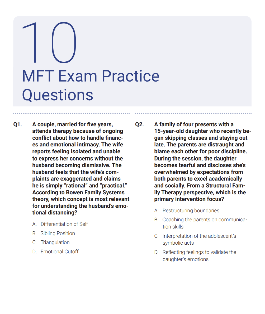 MFT 2025 Study Guide Edition | Includes Detailed Notes, Practice Questions, Cheat Sheet & More