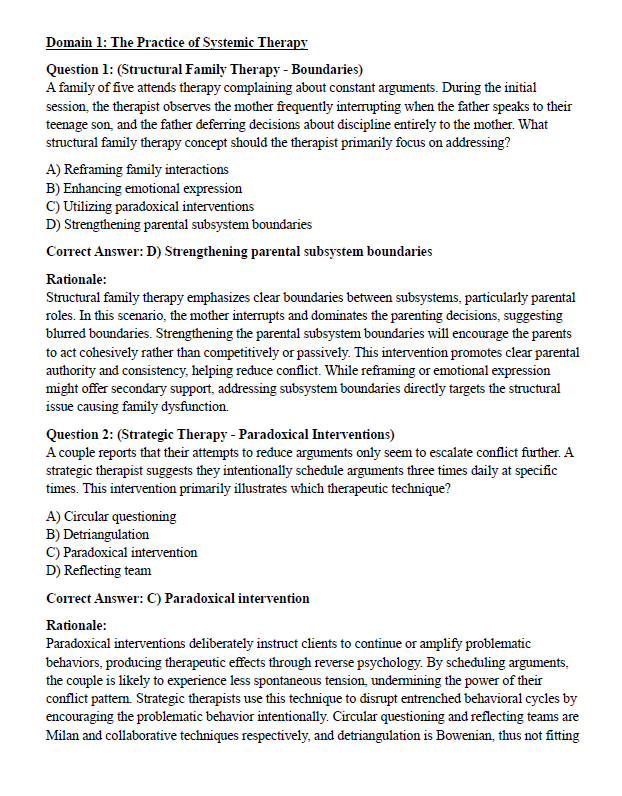 MFT Practice Test Questions 2025 – 300 Questions Across 6 Domains with Extended Rationales