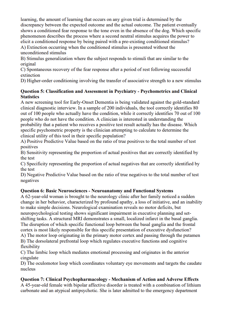 MRC Pysch 600 Practice Questions with Detailed Explanations