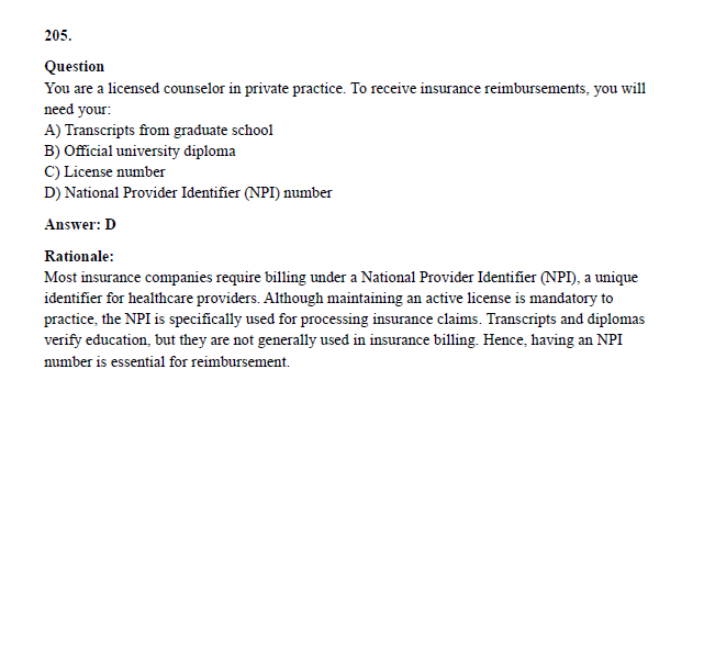 505 NCE Exam Practice Questions 2025 with Detailed Explanations