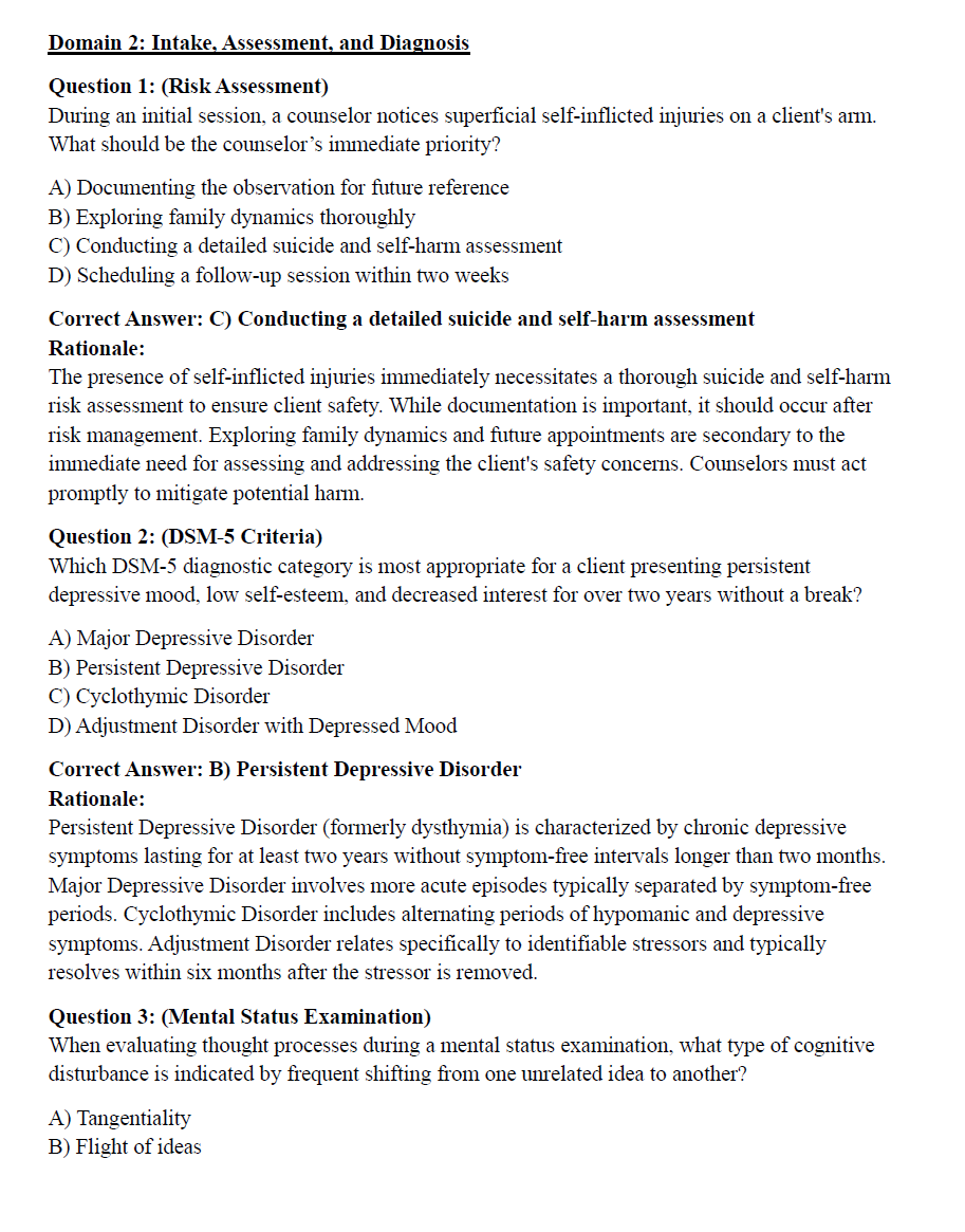 505 NCE Exam Practice Questions 2025 with Detailed Explanations