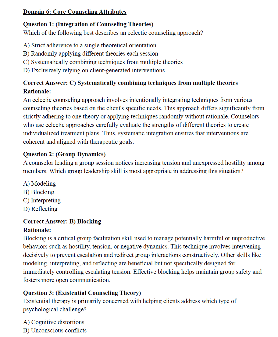 505 NCE Exam Practice Questions 2025 with Detailed Explanations