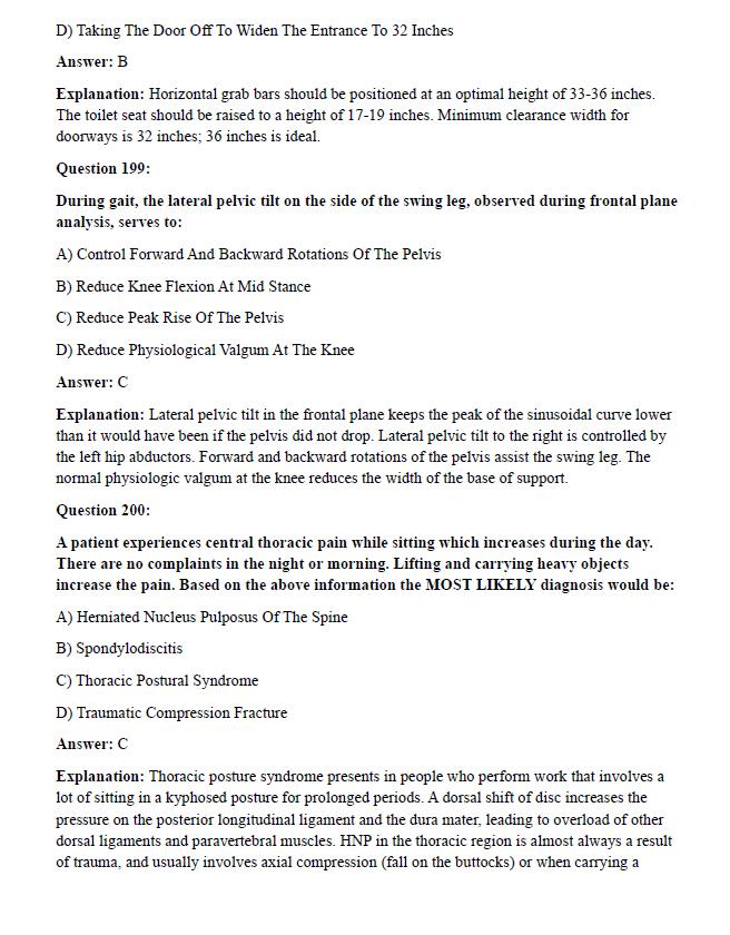 200 Questions for the NPTE 2024 Exam with Answers & Explanations