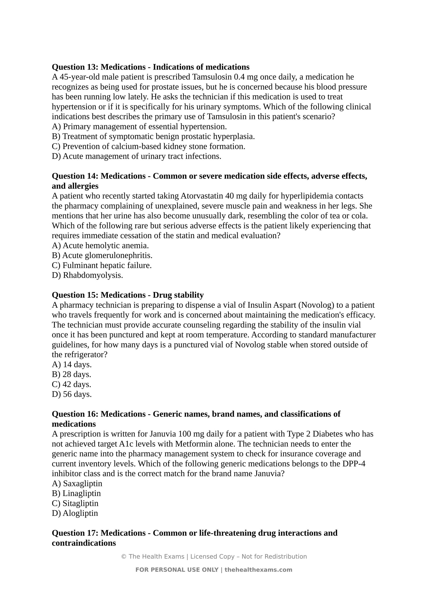 PTCE Practice Questions | 360 Pharmacy Technician Certification Exam Prep Questions with Explanations | Printable PDF | Instant Download
