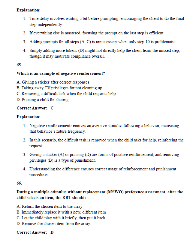450 Questions for the RBT 2024 Exam with Answers & Explanation