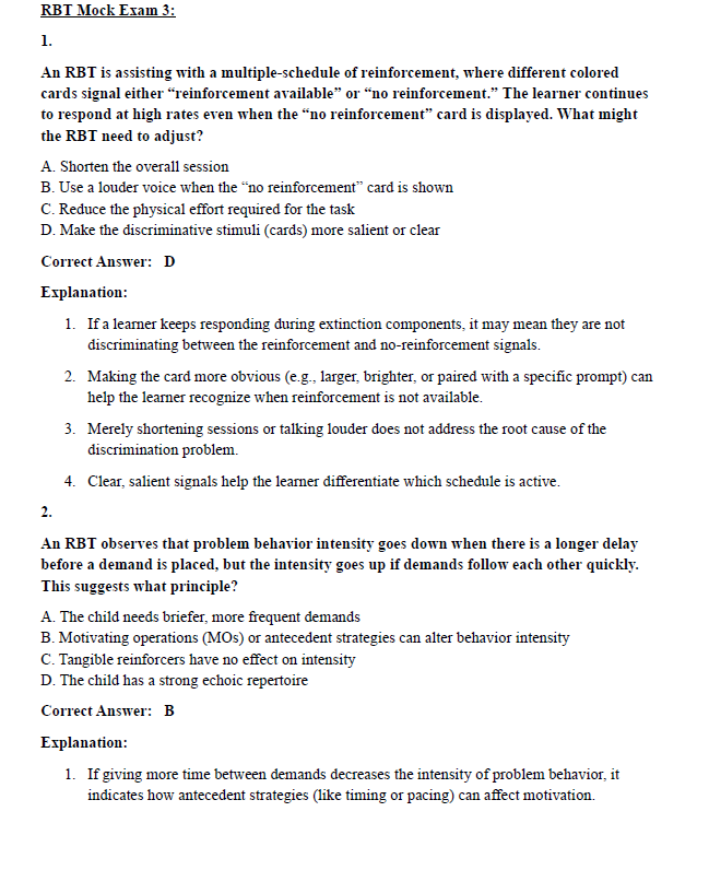 450 Questions for the RBT 2024 Exam with Answers & Explanation