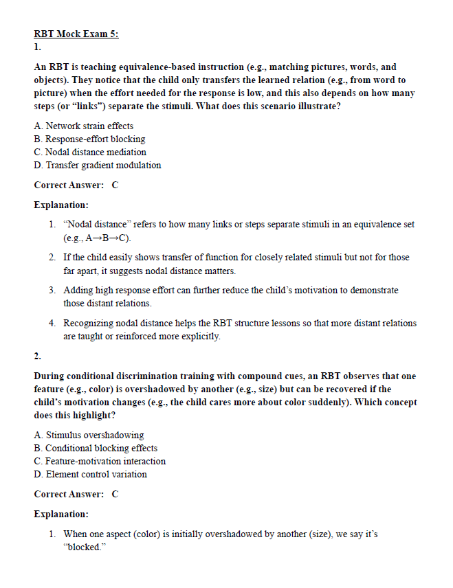 450 Questions for the RBT 2024 Exam with Answers & Explanation