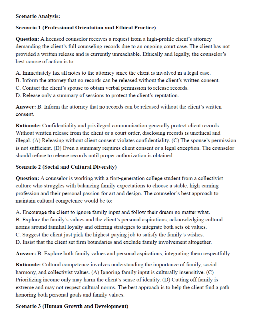NCE Exam Ultimate Study Guide with Detailed Notes, Mock Exams, Scenario Questions, Cheat Sheet & More - The Health Exams