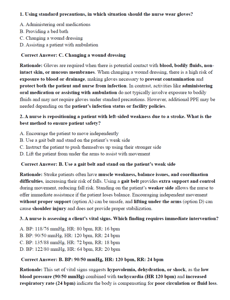200 Questions for Nursing Fundamentals 2024 with Answers & Explanations - The Health Exams