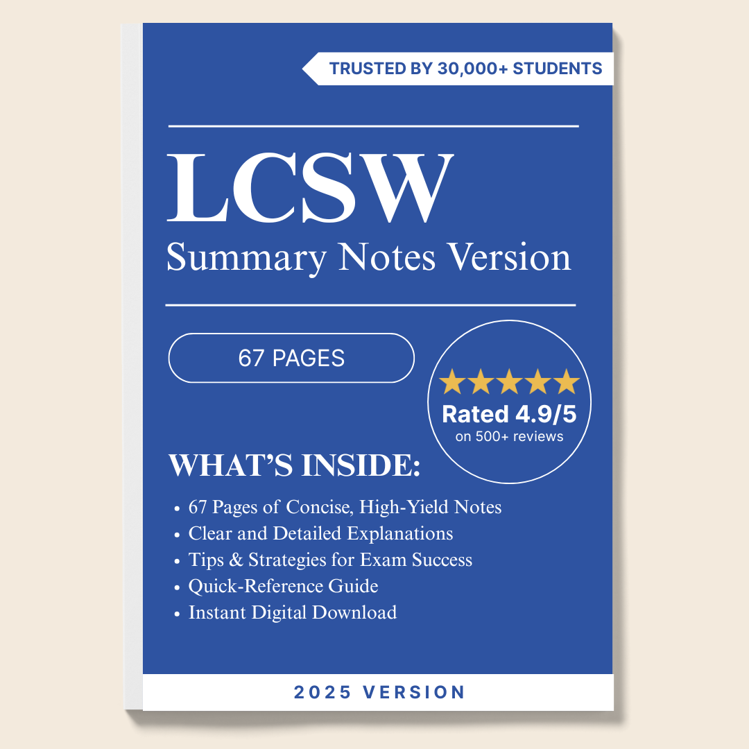 LCSW Exam Summary Notes: 67 Pages of Essential Content for Exam Success