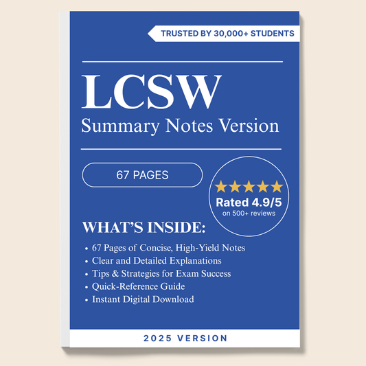 LCSW Exam Summary Notes: 67 Pages of Essential Content for Exam Success
