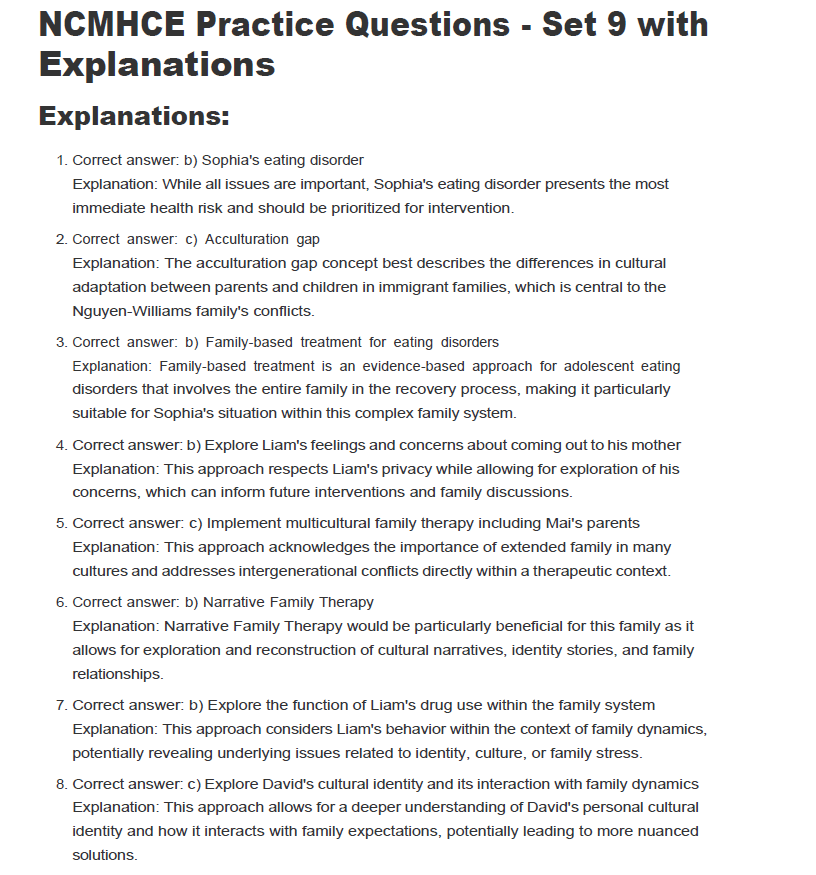 600 Questions for the NCMHCE 2024 Exam with Answers & Explanations - The Health Exams