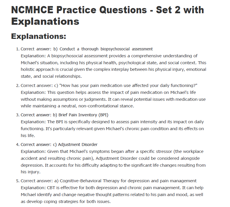 600 Questions for the NCMHCE 2024 Exam with Answers & Explanations - The Health Exams