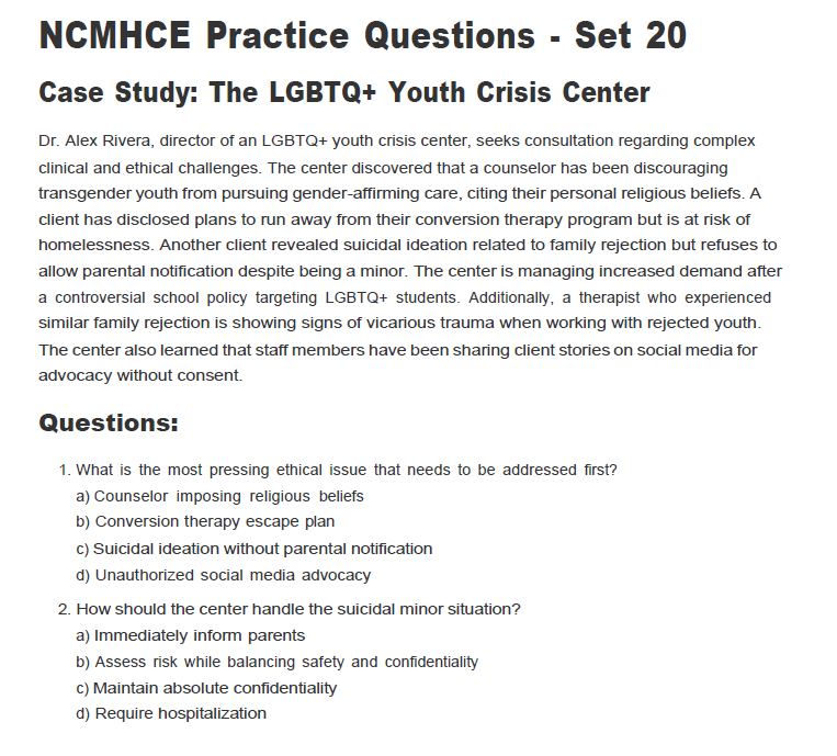 600 Questions for the NCMHCE 2024 Exam with Answers & Explanations - The Health Exams