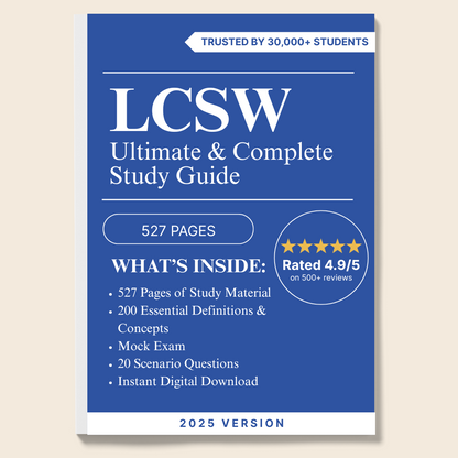 LCSW Study Guide – 527 Pages, Mock Exam & Scenario Questions (Digital Download)