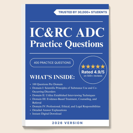 IC&RC ADC Practice Questions – 400 Exam-Style Questions by Domain (Digital Download)