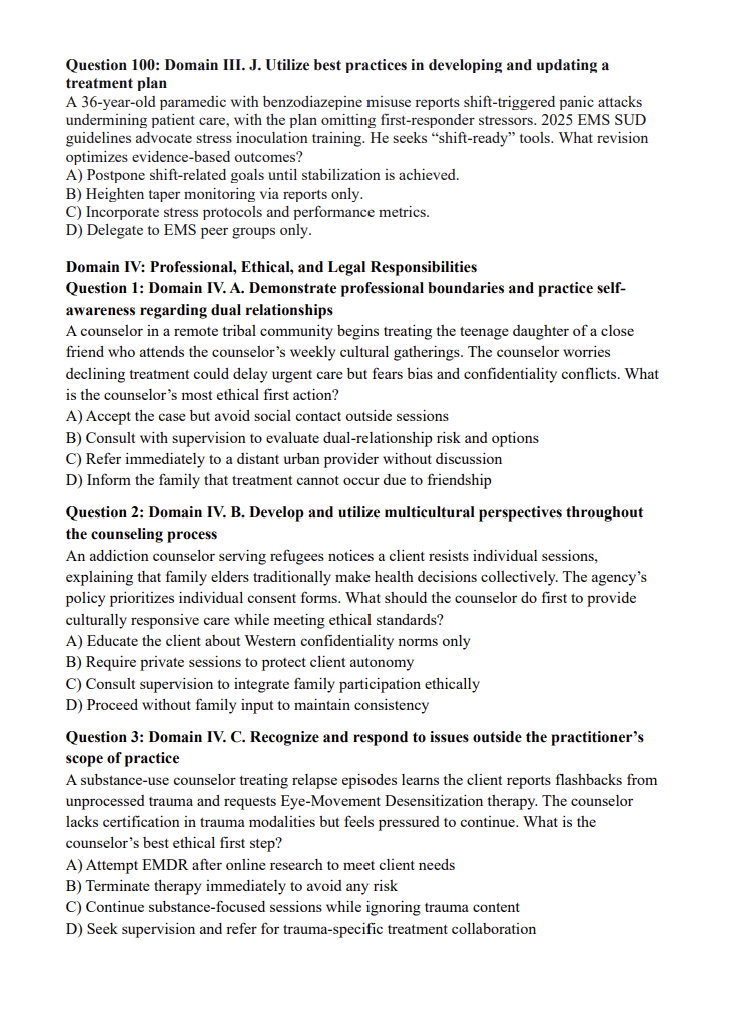 IC&RC ADC Practice Questions – 400 Exam-Style Questions by Domain (Digital Download)