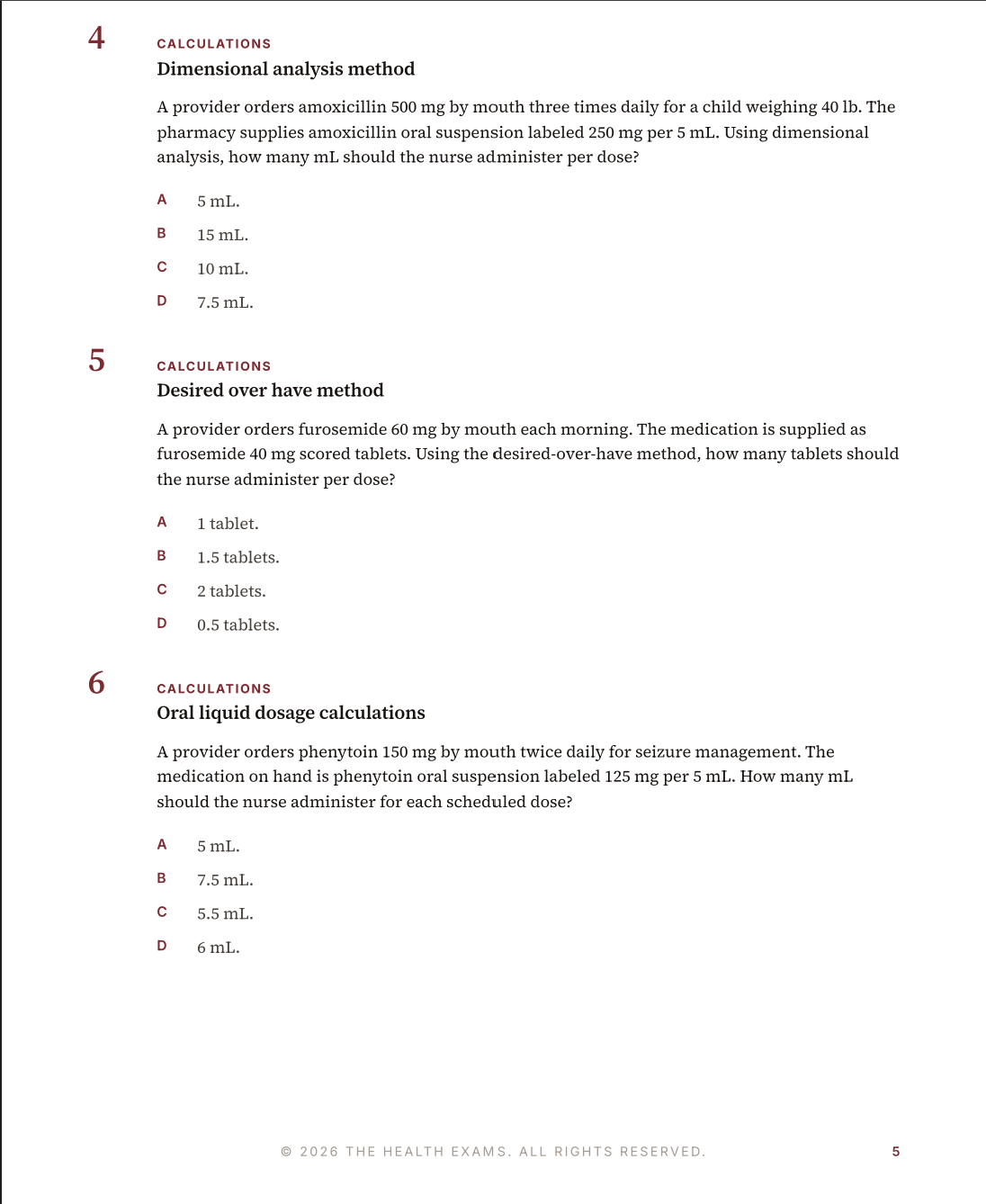 ATI Dosage Calculation Practice Questions – 450 Items, 3 Mock Exams & Rationales | Digital Download