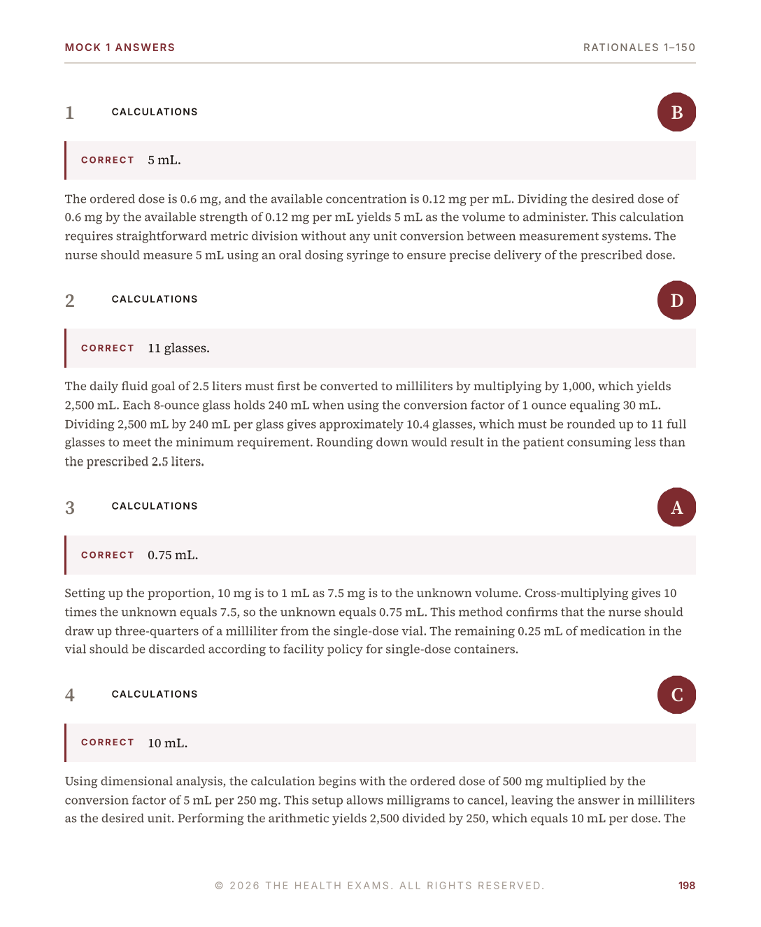 ATI Dosage Calculation Practice Questions – 450 Items, 3 Mock Exams & Rationales | Digital Download