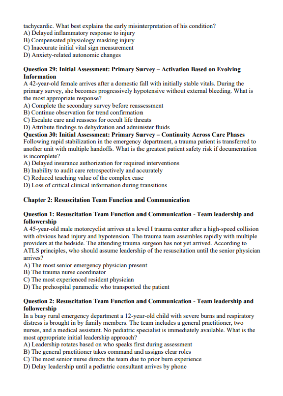 ATLS Practice Questions | 870 Exam-Style Trauma Questions