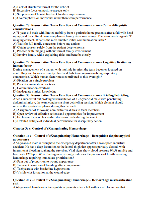ATLS Practice Questions | 870 Exam-Style Trauma Questions