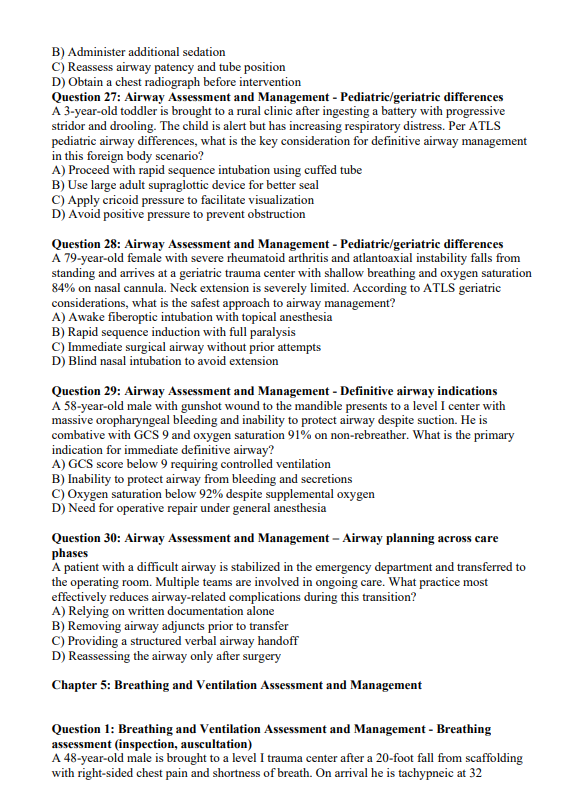 ATLS Practice Questions | 870 Exam-Style Trauma Questions