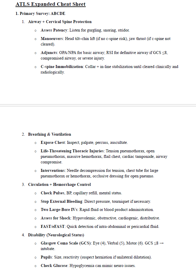 ATLS Complete Study Guide | 221-Pages with Notes, Practice Questions, Key Concepts, & More