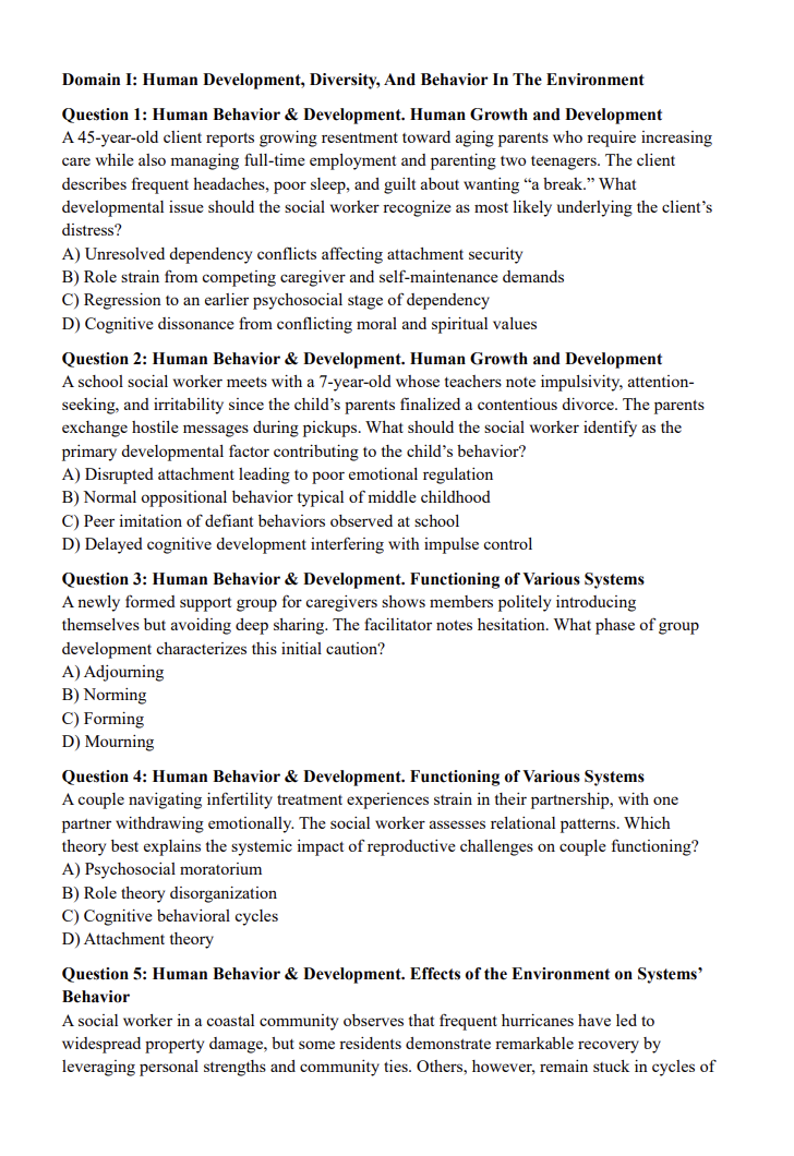 Advanced Generalist Practice Questions – 400 ASWB-Style Questions by Domain (Digital Download)