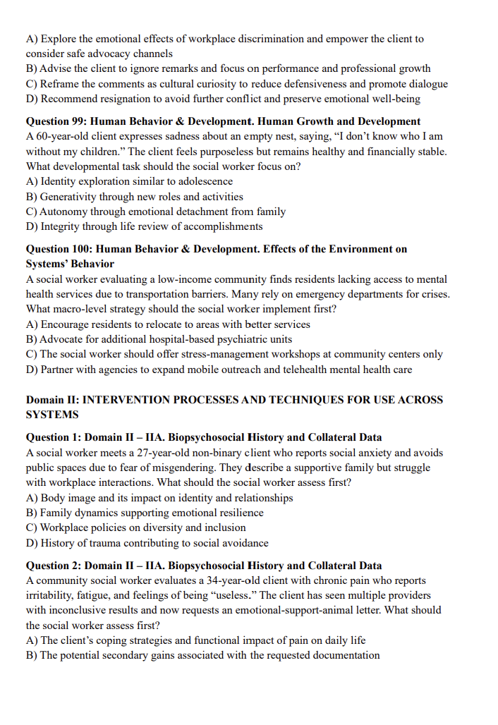 Advanced Generalist Practice Questions – 400 ASWB-Style Questions by Domain (Digital Download)