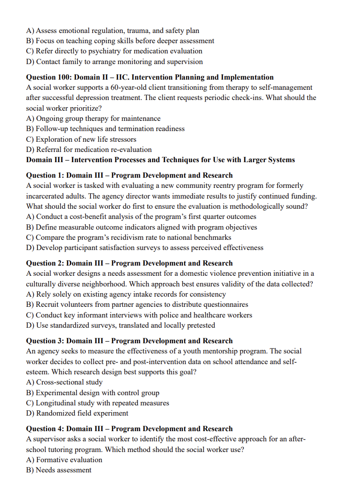 Advanced Generalist Practice Questions – 400 ASWB-Style Questions by Domain (Digital Download)