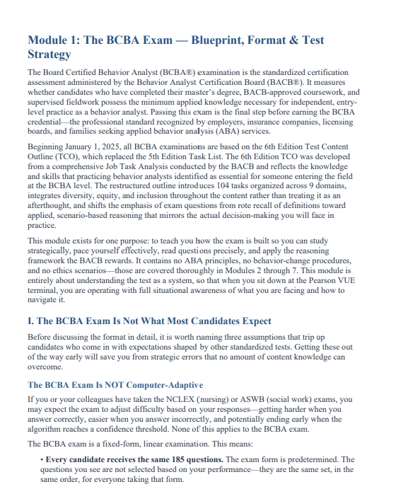 BCBA 2026 Study Guide & 300 Practice Questions – Mock Exams, Rationales, Mnemonics & Comparison Tables | Digital Download