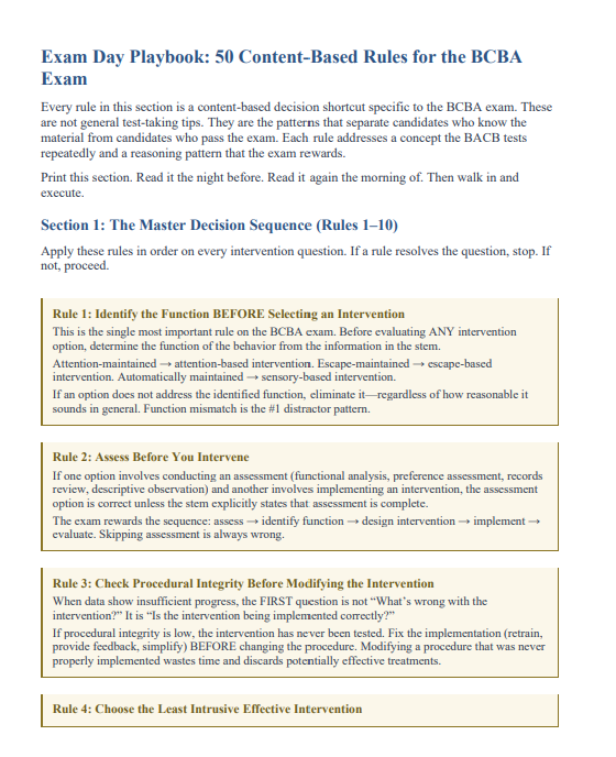 BCBA 2026 Study Guide & 300 Practice Questions – Mock Exams, Rationales, Mnemonics & Comparison Tables | Digital Download