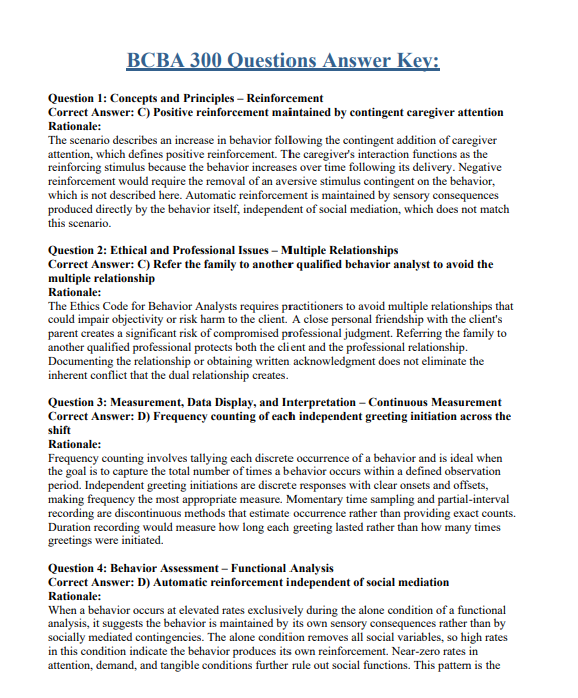 BCBA 2026 Study Guide & 300 Practice Questions – Mock Exams, Rationales, Mnemonics & Comparison Tables | Digital Download
