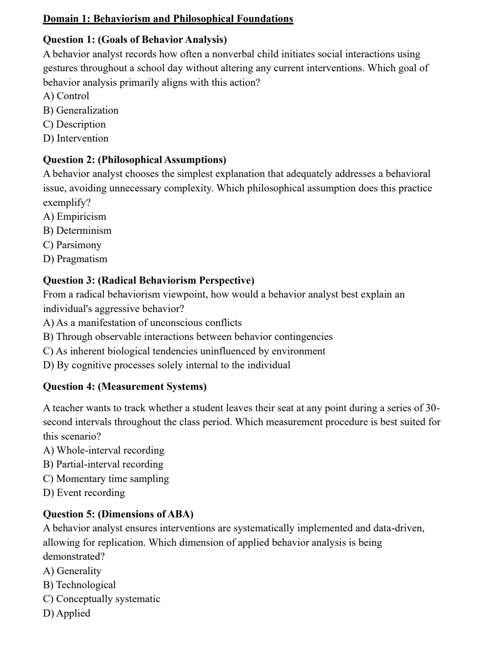 BCBA 2025 Practice Questions: 350 Domain-Specific Questions with Detailed Rationales