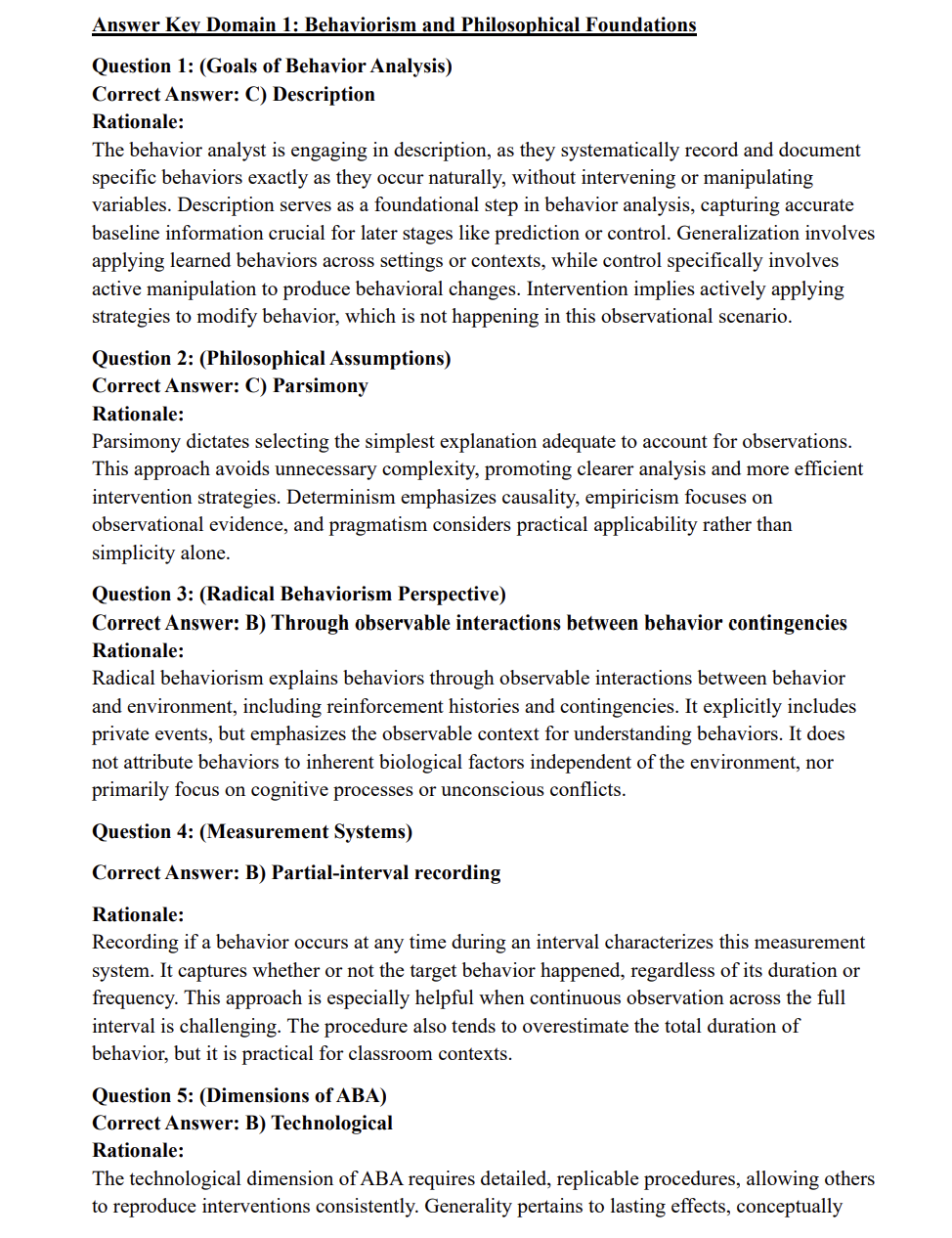 BCBA 2025 Practice Questions: 350 Domain-Specific Questions with Detailed Rationales