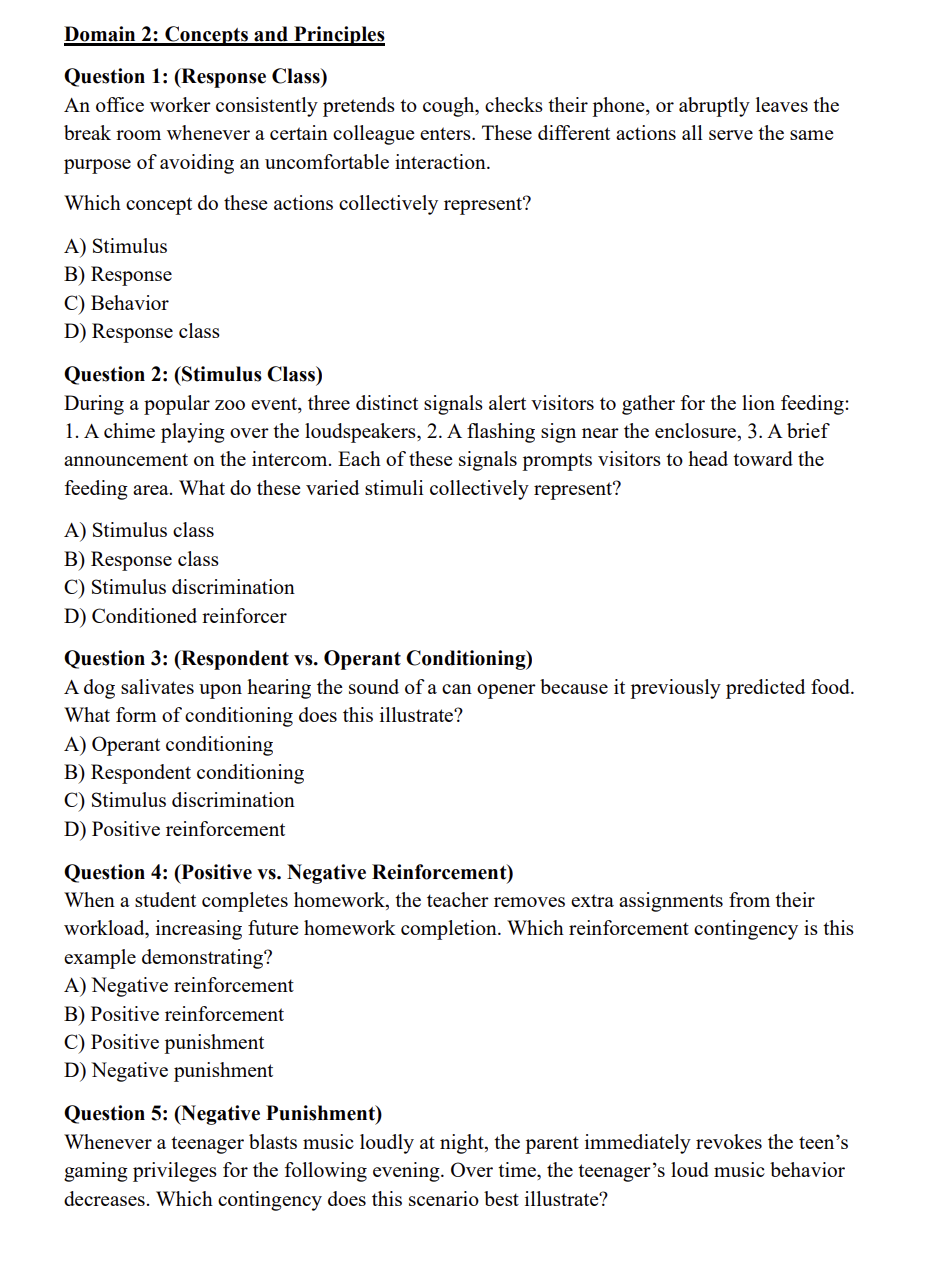BCBA 2025 Practice Questions: 350 Domain-Specific Questions with Detailed Rationales
