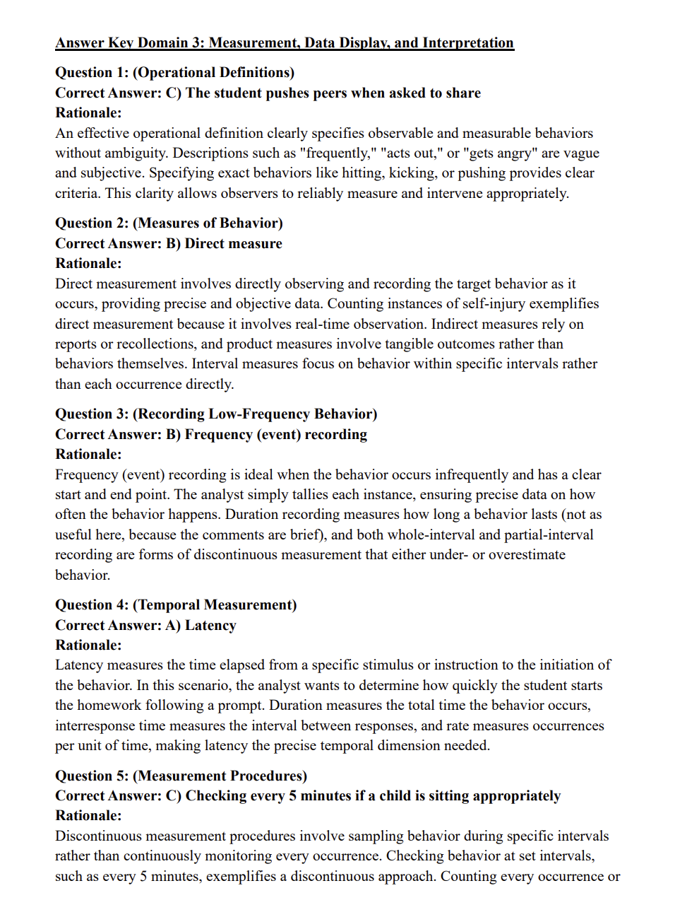 BCBA 2025 Practice Questions: 350 Domain-Specific Questions with Detailed Rationales
