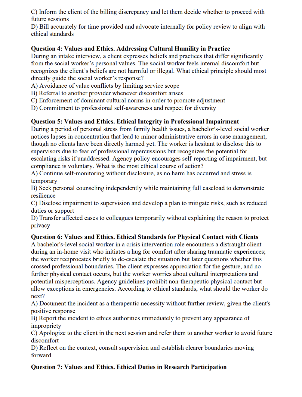 BSW Practice Questions – 600 Practice Questions with Detailed Explanations
