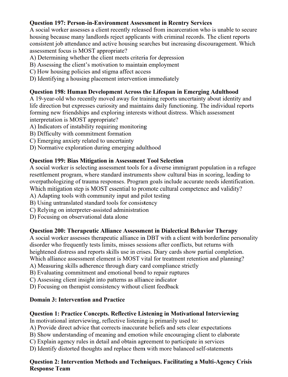 BSW Practice Questions – 600 Practice Questions with Detailed Explanations