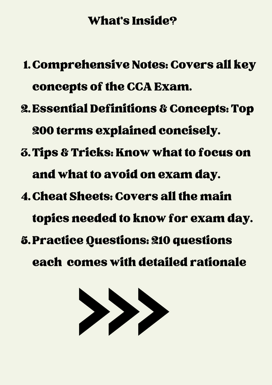 CCA 2025 Exam Complete Study Guide: 230 Pages of Essential Content & Practice Questions
